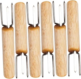 SHOWERORO Garfos Garfo Portátil Para Churrasco Em Espiga Com 6 Peças Garfo Para Grelha Garfo Multifuncional Suprimentos De Garfo Para Cozinha Garfo Para Frutas Aço Inoxidável Garfo Para