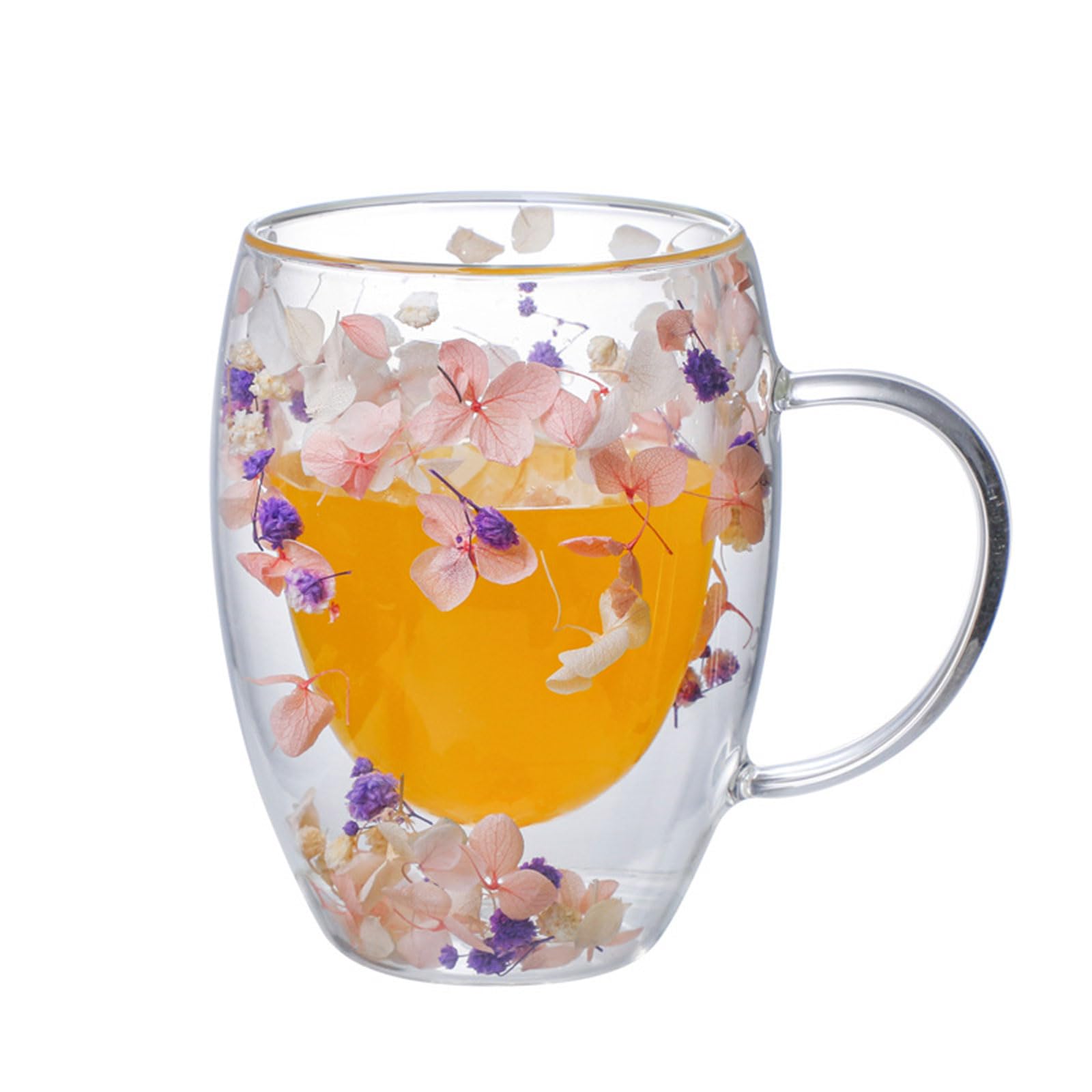 Xinsheinelry Clear Glass Mug Double Wall Cups Insulated Cup Beverages Suitable for Hot and Cold Drinks Insulated
