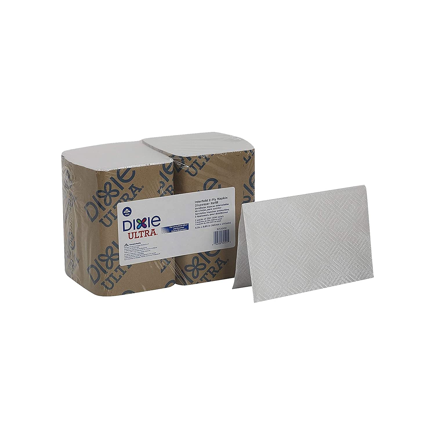 Georgia-Pacific 3213000 EasyNap 2-Ply Embossed Dispenser Napkins, White (Pack of 3000)