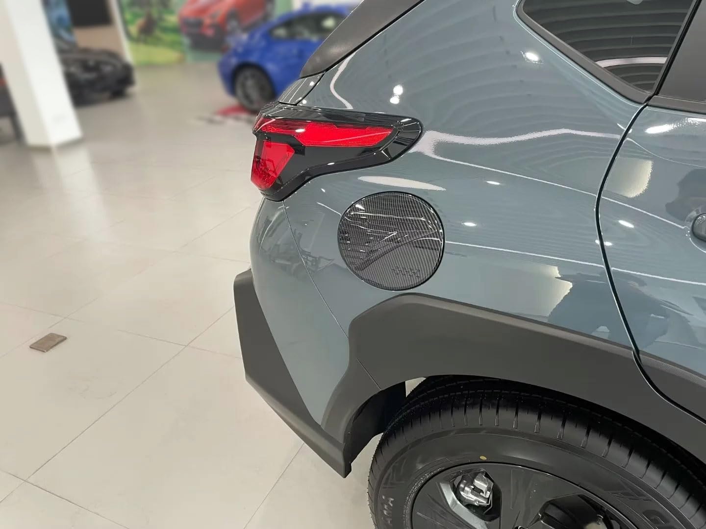 Car Accessories Compatible With Subaru New Crosstrek 2024 Exterior Fuel Tank Cap Protection Oil Gas Cover Trim ABS 1PC(Carbon Fiber Style)