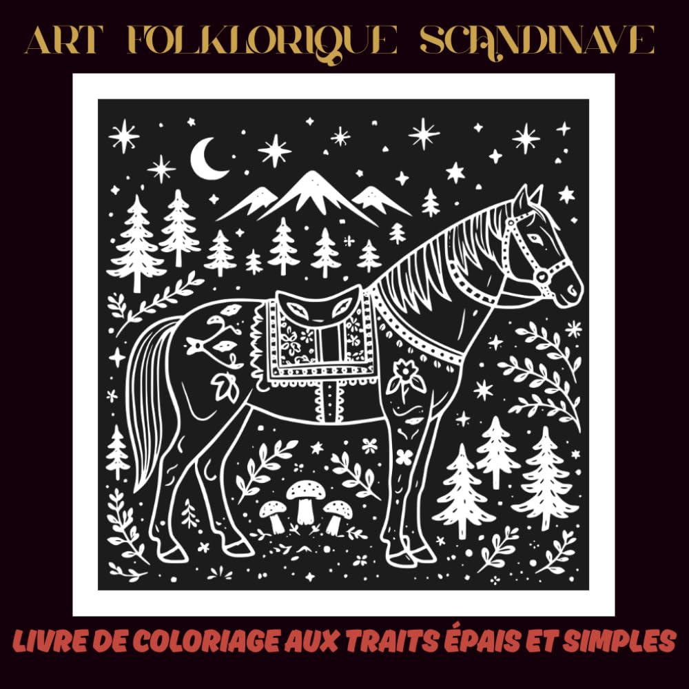 Art Folklorique Scandinave: Livre de coloriage aux traits épais et simples, inspiré par la nature nordique, le folklore et les traditions | 60 motifs ... de Coloriage aux Traits Épais et Simples)
