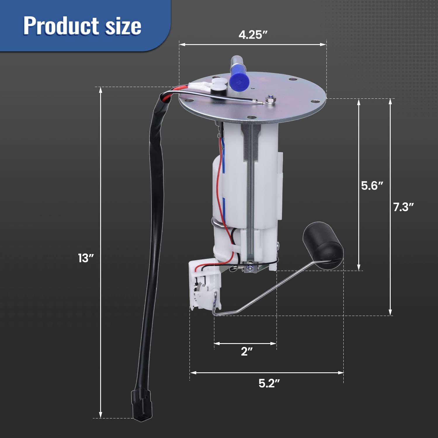 49040-0045 Fuel Pump Assembly Fits for Kawasaki ZR1000 Z1000 ZX1000 Ninja 1000 2011-2013, Fuel Pump Gas Petrol Sender Unit Replace 49040-0045