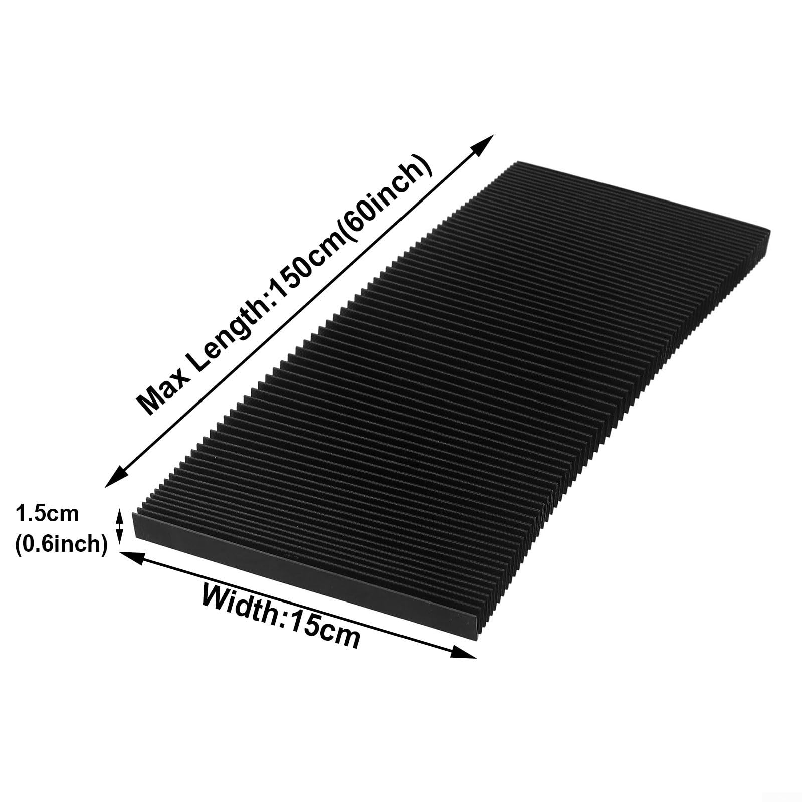 CNC Machine Accordion Dust Cover, Accordion Way Cover Dust Protective Rubber Cover Milling Machine 3-proof Cloth Protective 1500x15mm(245mm) (150mm)