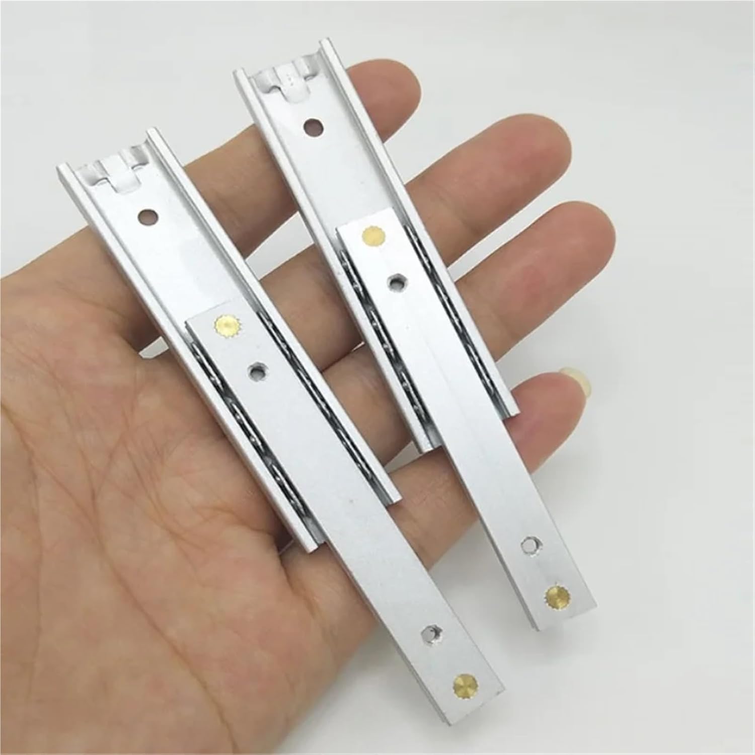 Drawer Slides 2pcs On Both Sides Pull Out Sliding Small Drawer Track Bi-Directional 2 Pull-able Guide Rails(L100mm)