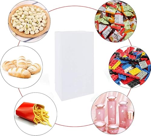 Miniatura 4 de KEYYOOMY Bolsas de papel blancas de Kraft del favor del partido de las pequeñas bolsas de regalo de papel de 50 CT para el partido