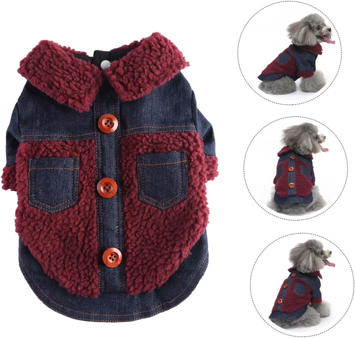 Angoily 3pcs Dog Coat Warm and Windproof Jacket for Dogs Stylish Pet Clothing for Cold Weather Comfortable and Easy to and Colors