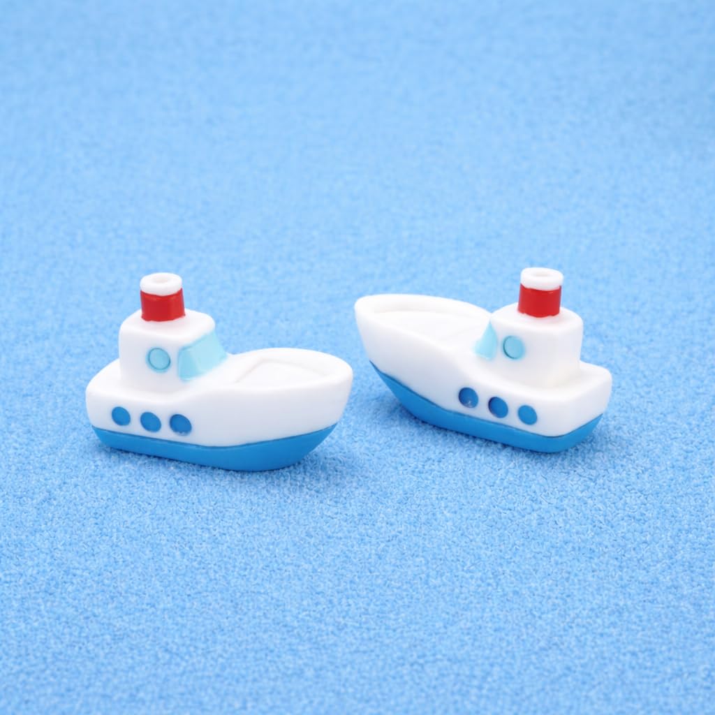 ascension 2 Miniature Boat for Dollhouse Fairy Garden Terrariums Landscaping Decoration DIY Aquarium Miniature Blue Boat for Car Dashboard Kids Room Decor & Gifts-image-11