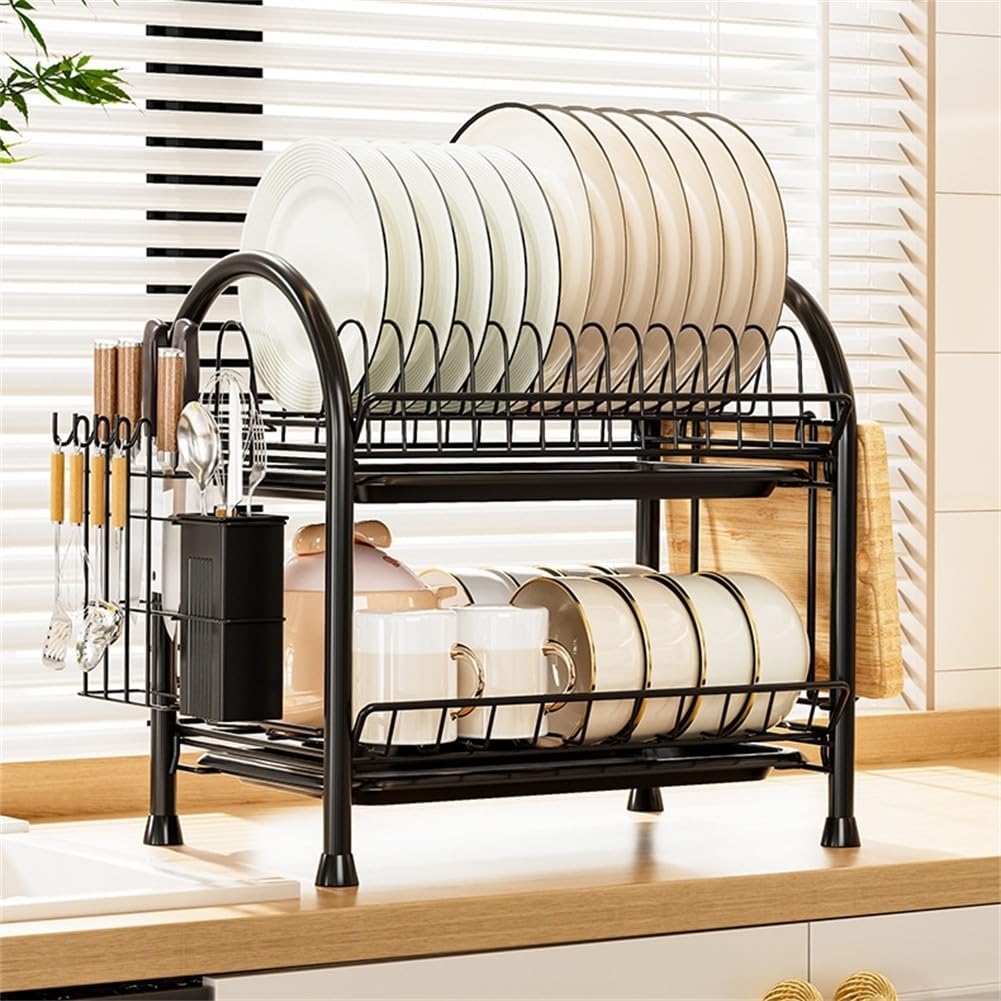 Carbon Steel Dish Drainer 2-Level Rust Resistant