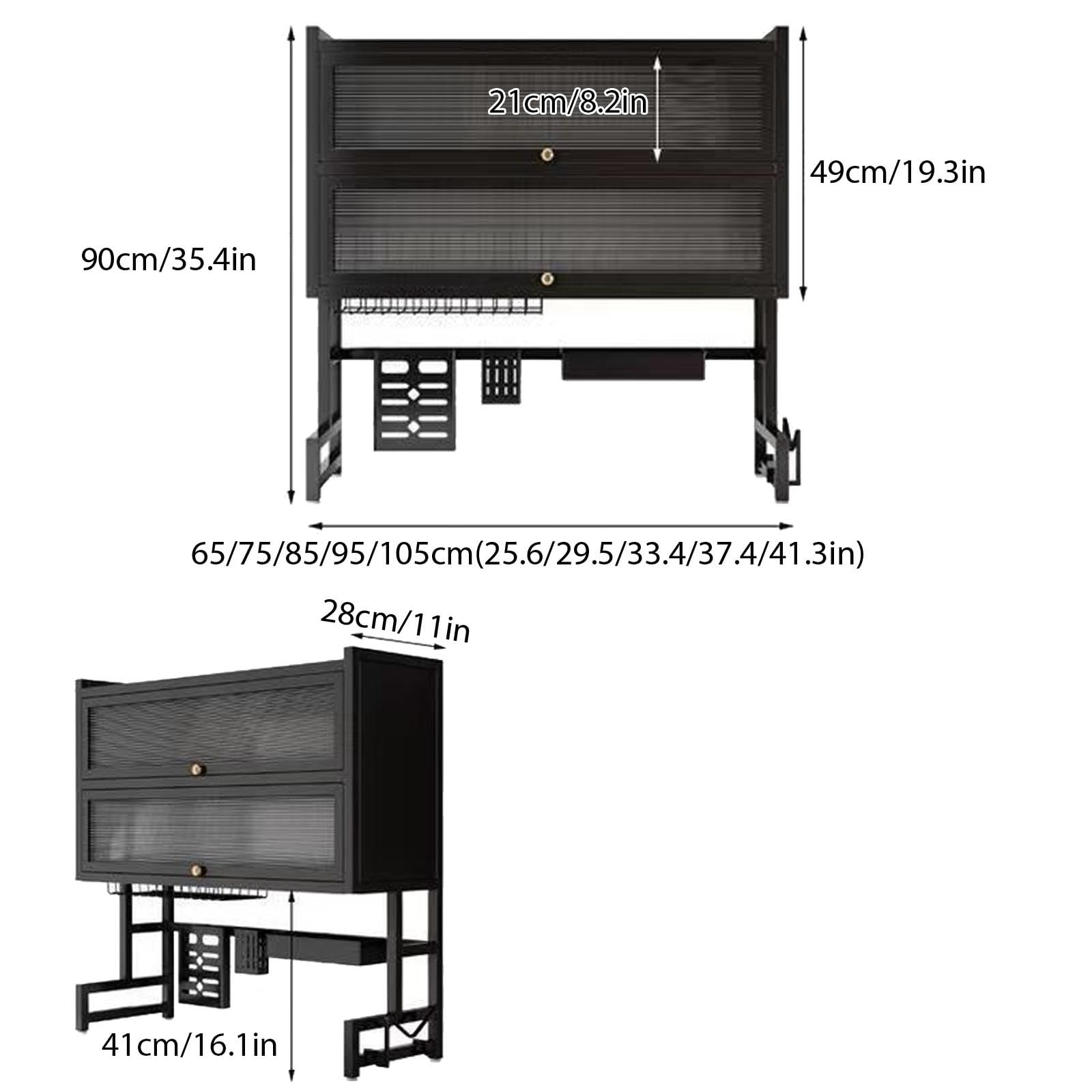 Soporte para utensilios de cocina de 2 niveles, estante de almacenamiento de platos de encimera, diseño de doble capa para organizar platos, vasos, cuencos y cubiertos