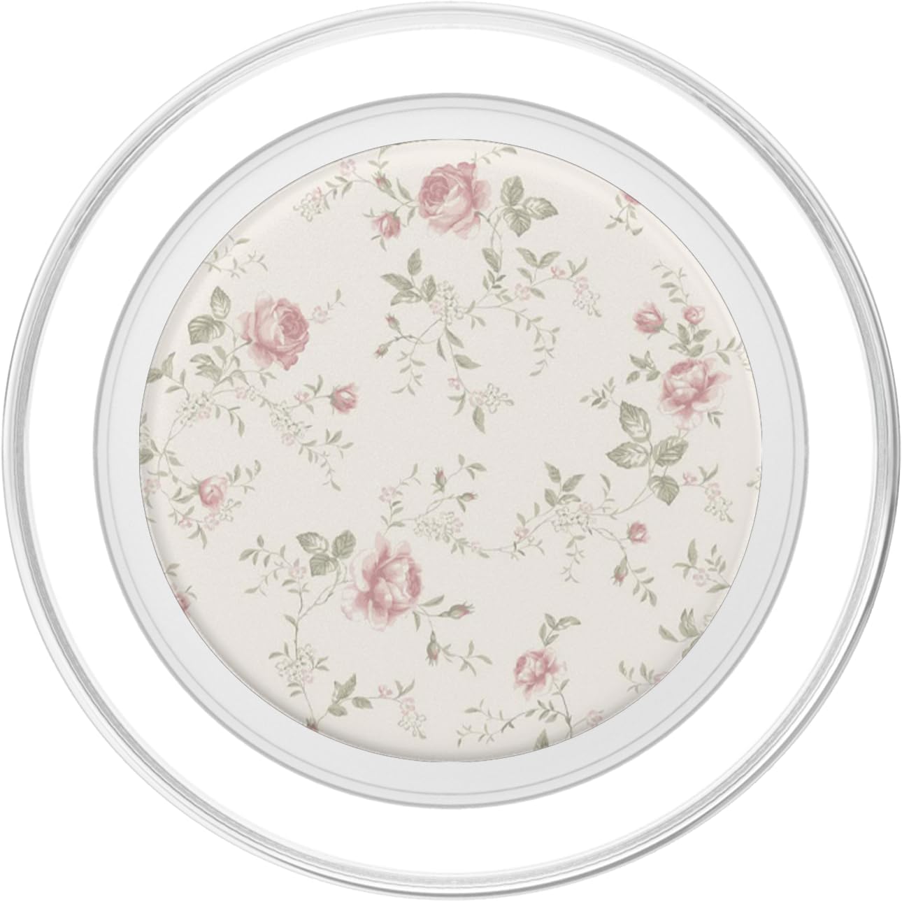 Beige Pink Vintage Rose Floral Pattern PopSockets PopGrip for MagSafe