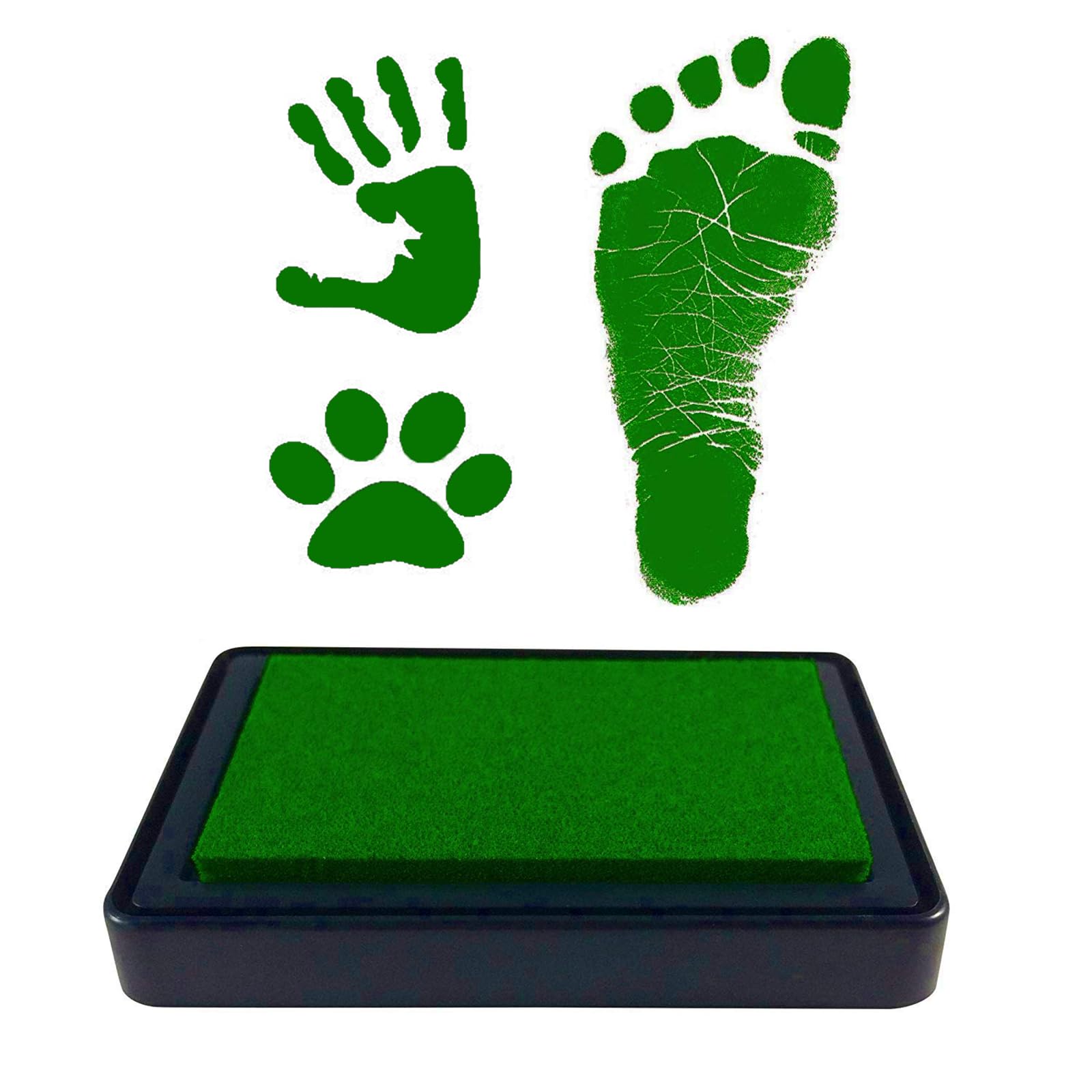 VICZON Baby Footprint Handprint, Baby Ink Pad, Reusable Ink Pad, Easy to Wipe Clean (Green)