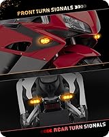 Vista 3 de QUASCO 4 unidades de luces direccionales LED universales para motocicleta, intermitentes mini ámbar delanteras y traseras para moto, scooter, quad