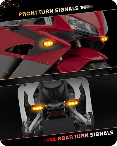 Miniatura 3 de QUASCO Señales de giro universales para motocicleta, luz LED intermitente delantera y trasera, mini intermitentes ámbar, para motocicleta, scooter,
