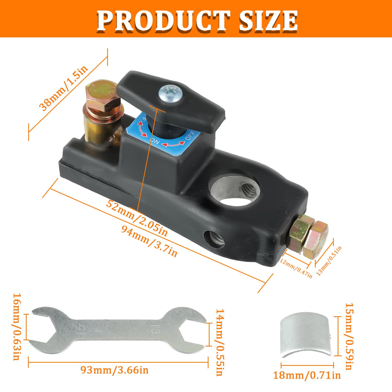Interruttore principale della batteria dell'auto, 12V 24V Interruttore di isolamento universale per spegnimento della batteria per auto, moto, barca