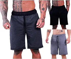 Kit 3 Bermudas Moletom Masculinas MXD Conceito Cores Básicas Casuais Treinos Musculação Academia