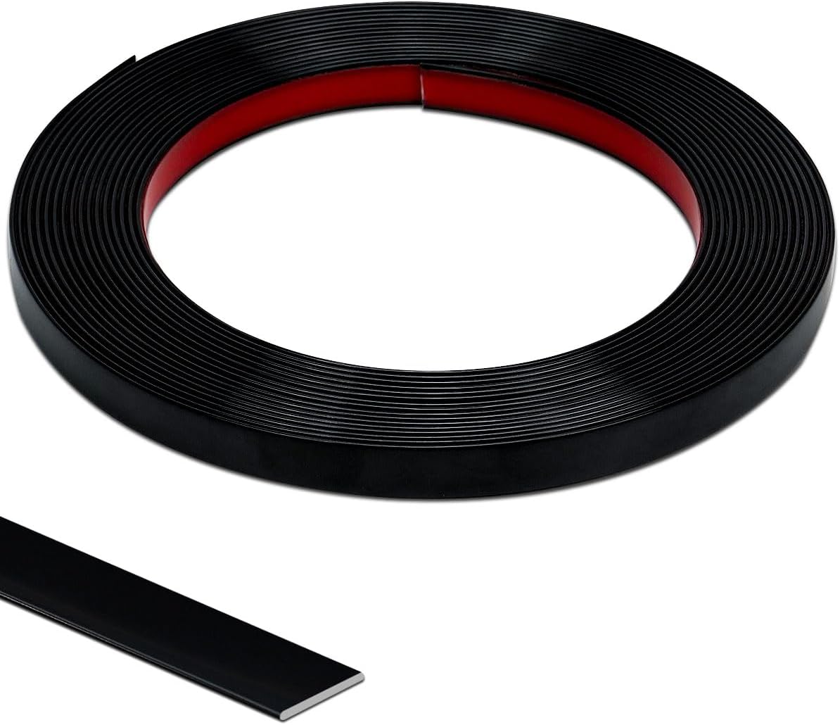 20Ft Peel and Stick Trim, Width 0.39" Waterproof Molding for Walls Edges, Borders, Window Frames, Backsplash Tiles, Flexible and Self Adhesive Trim, Black