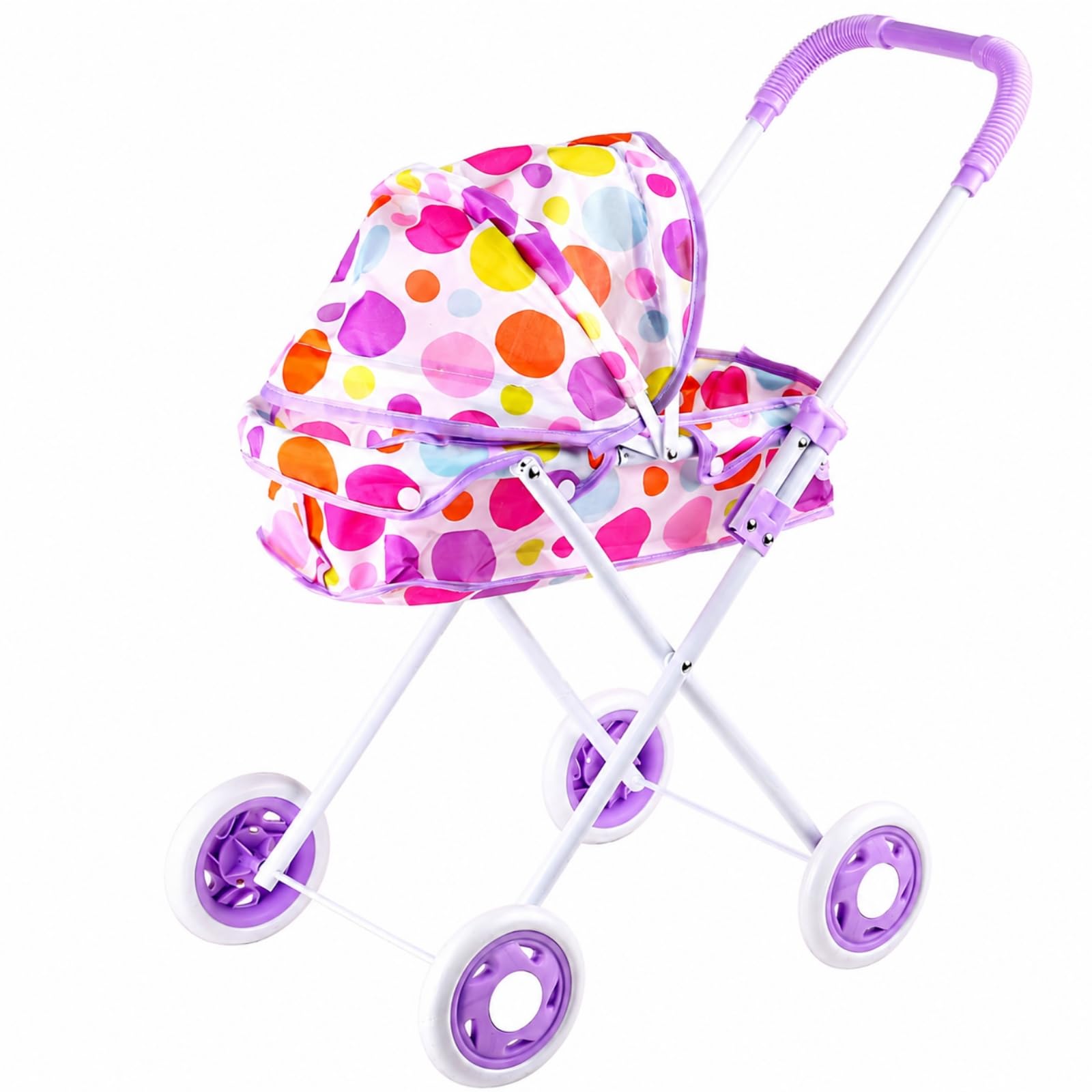 Carrozzina Gioco Realistico Carrozzina con Cappottina Spazioso Giocattolo per Bambini, Area Giochi, 7716-D