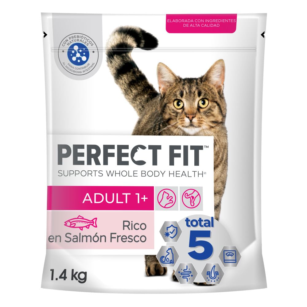 PERFECT FIT Pienso para Gatos Esterilizados Sabor Salmón (5 bolsas x 1,4kg)