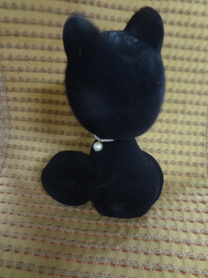 新品未使用品1970年代当時もの○アンティーク黒猫首振り室内温度計付き