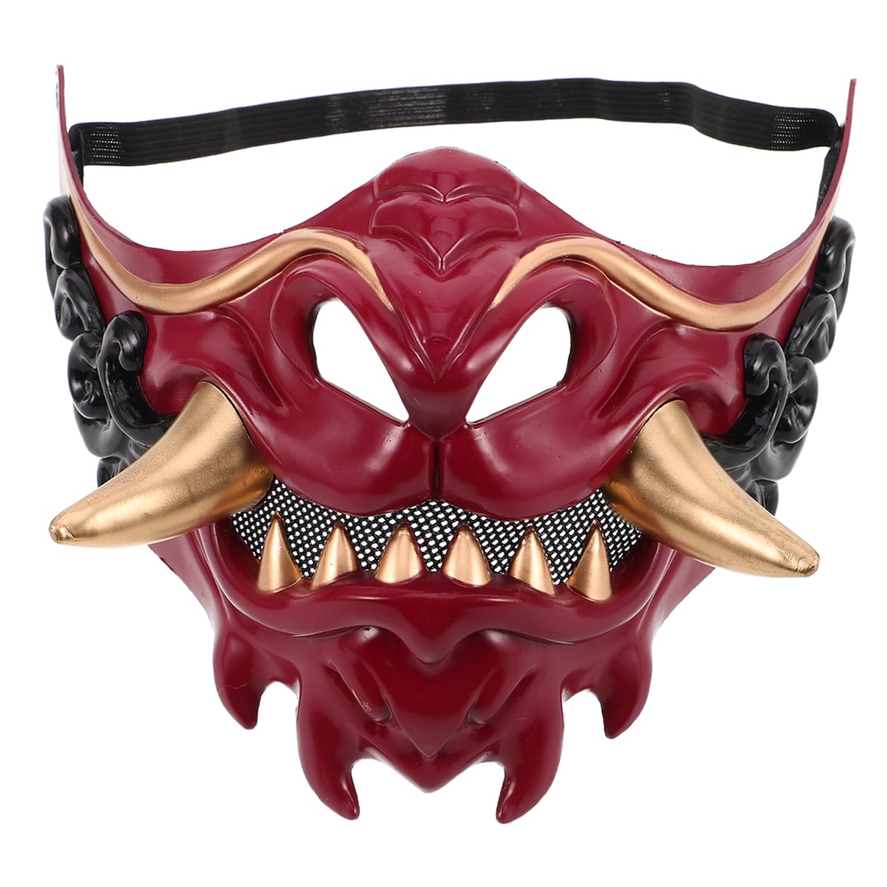 IMIKEYA Demon Samurai Mask: Halloween Half Face Cosplay Mask for Adults