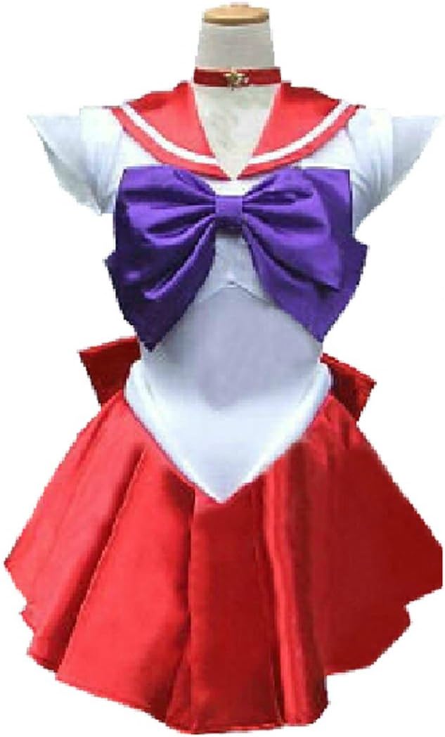 Koveinc Deluxe Sailor Moon Mars Costume Cosplay Uniform - 8 Colors Option-Red-Medium