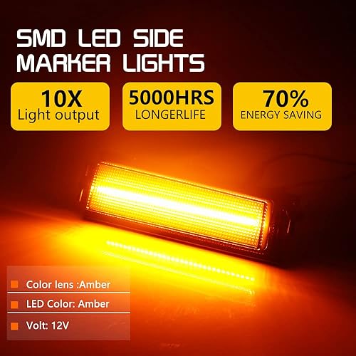 Miniatura 3 de Compatible con Chevy Monte Carlo SS 1981 1982 1983 1984 1985 1986 1987 1988 Chevy Monte Carlo SS luces de giro de parachoques lateral ámbar Led