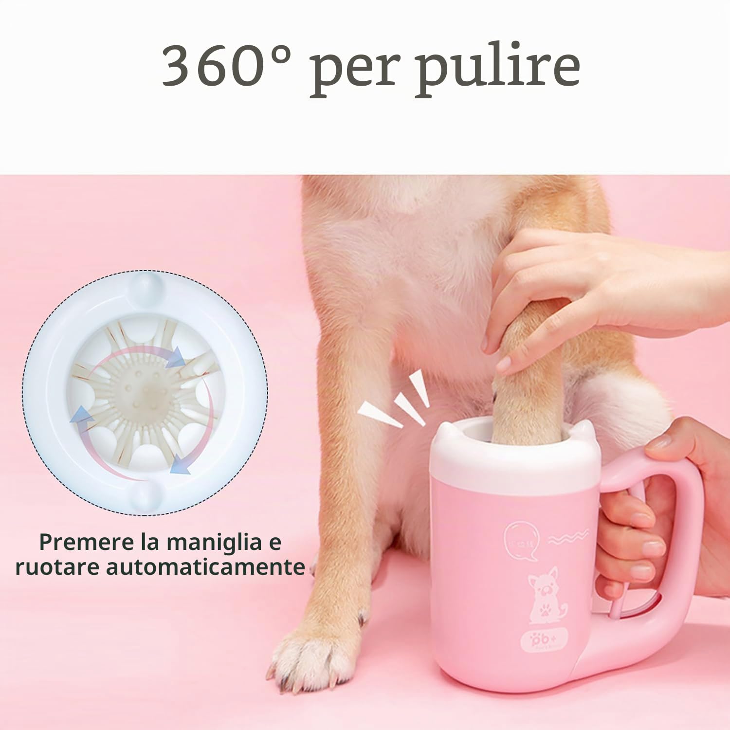Pulitore automatico delle zampe tazza cane rondella del silicone spazzola piedi fangoso piede portatile per cani gatti