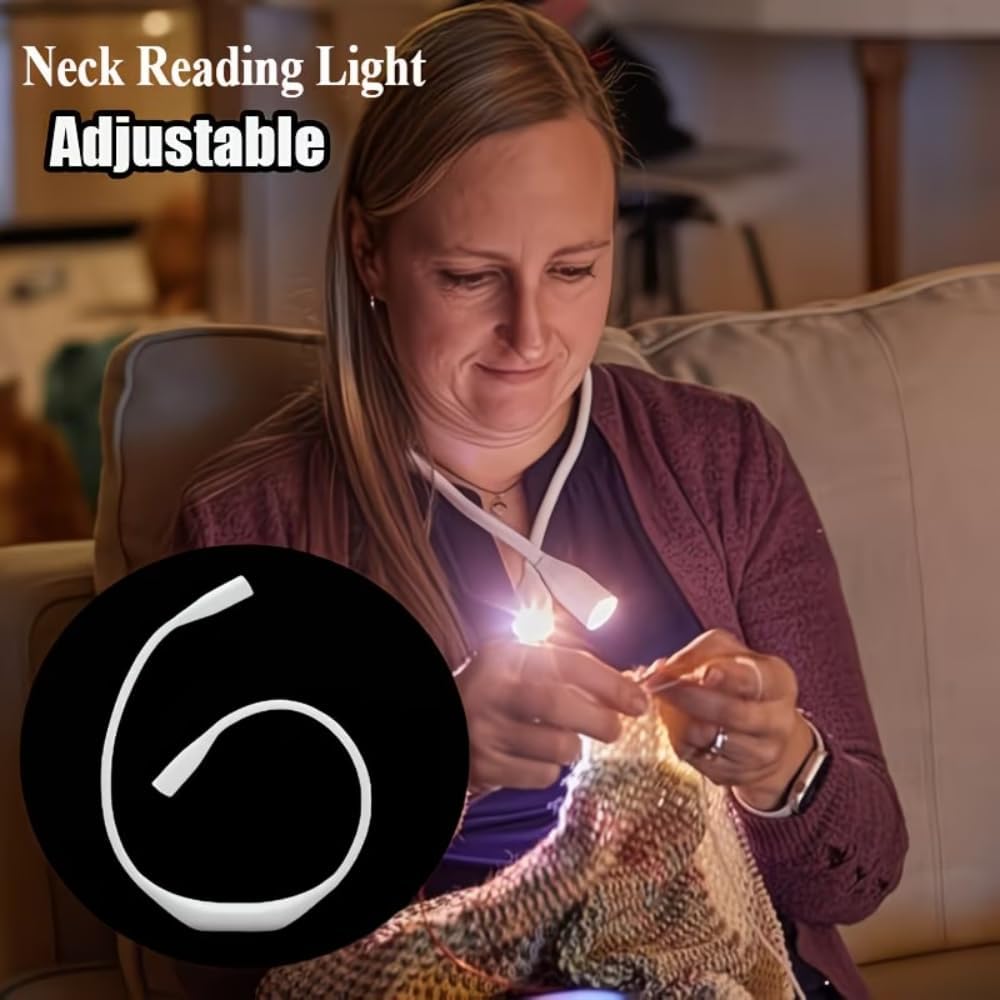 Neck Hanging Night Reading Light (Batteries Not Included), for Bedside Reading, Running, Camping ，Maintenance and More, Black
