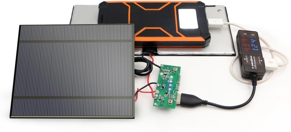 ALLPOWERS 2.5W 5V/500mAh Mini Encapsulated Solar Cell Epoxy Solar Panel DIY Battery Charger Kit for Battery Power 130x150mm (Solar Panel Only)