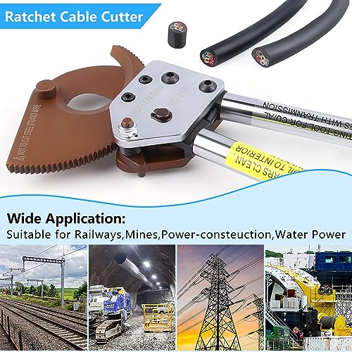 Image of Yangoutool Heavy-Duty Ratcheting Cable Cutters for Large Copper, Aluminum, and Armored Cables - J40 Wire Cutter up to 300 mm, Electrical Wire Cutting Tool
