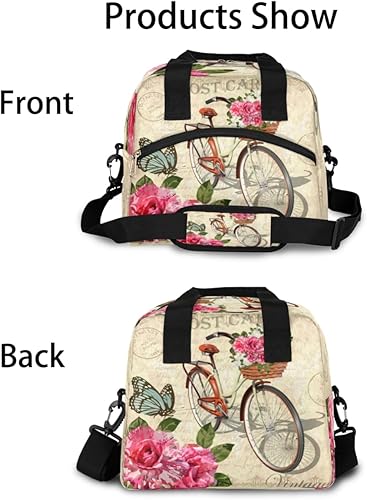 Miniatura 6 de Bike Rose Lunch Bag Women Lunch Box for Women Adult Men Reusable Cute Lunch Box Tote Cooler Bags Insulated Portable Lunch Containers for Work,