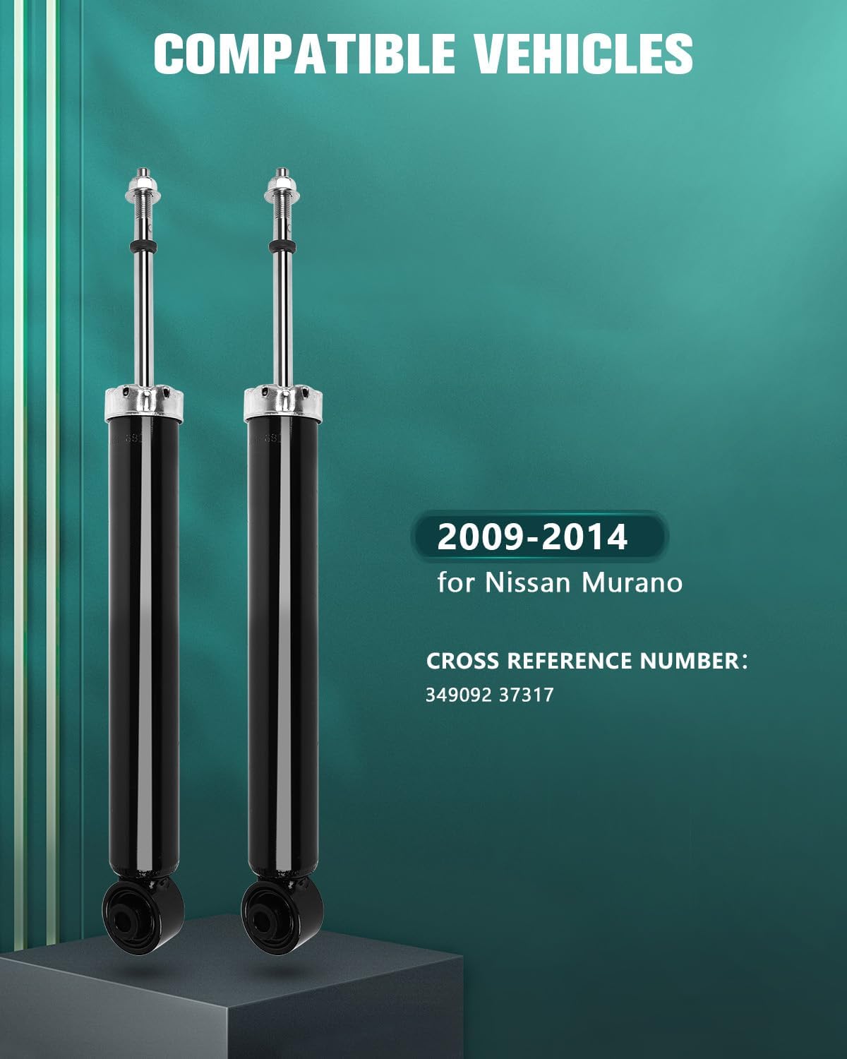 2x Struts AUTOMUTO Shock Absorbers Fits 2009 2010 2011 2012 2013 2014 for Nissan Murano with 349092 37317 Auto Shocks - Rear
