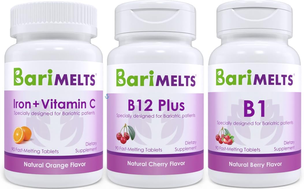 BariMelts WLS Vitamin Variety - Iron with Vitamin C, Vitamin B12 Plus, and Vitamin B1 : Health & Household