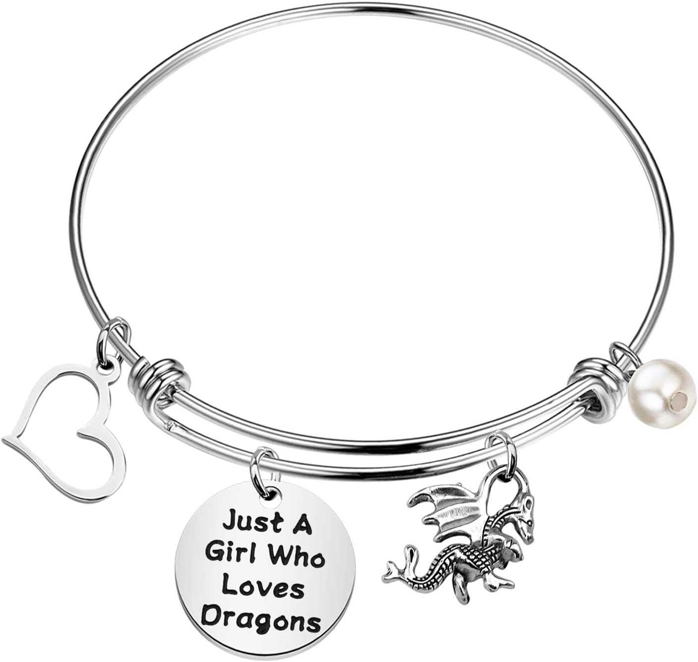 FAADBUKFunny Dragons Bracelet Animal Lover Gift Just A Girl Who Loves Dragons Jewelry Bracelet Dragons Lover Gift Dragons Jewelry(Dragons Br-S)