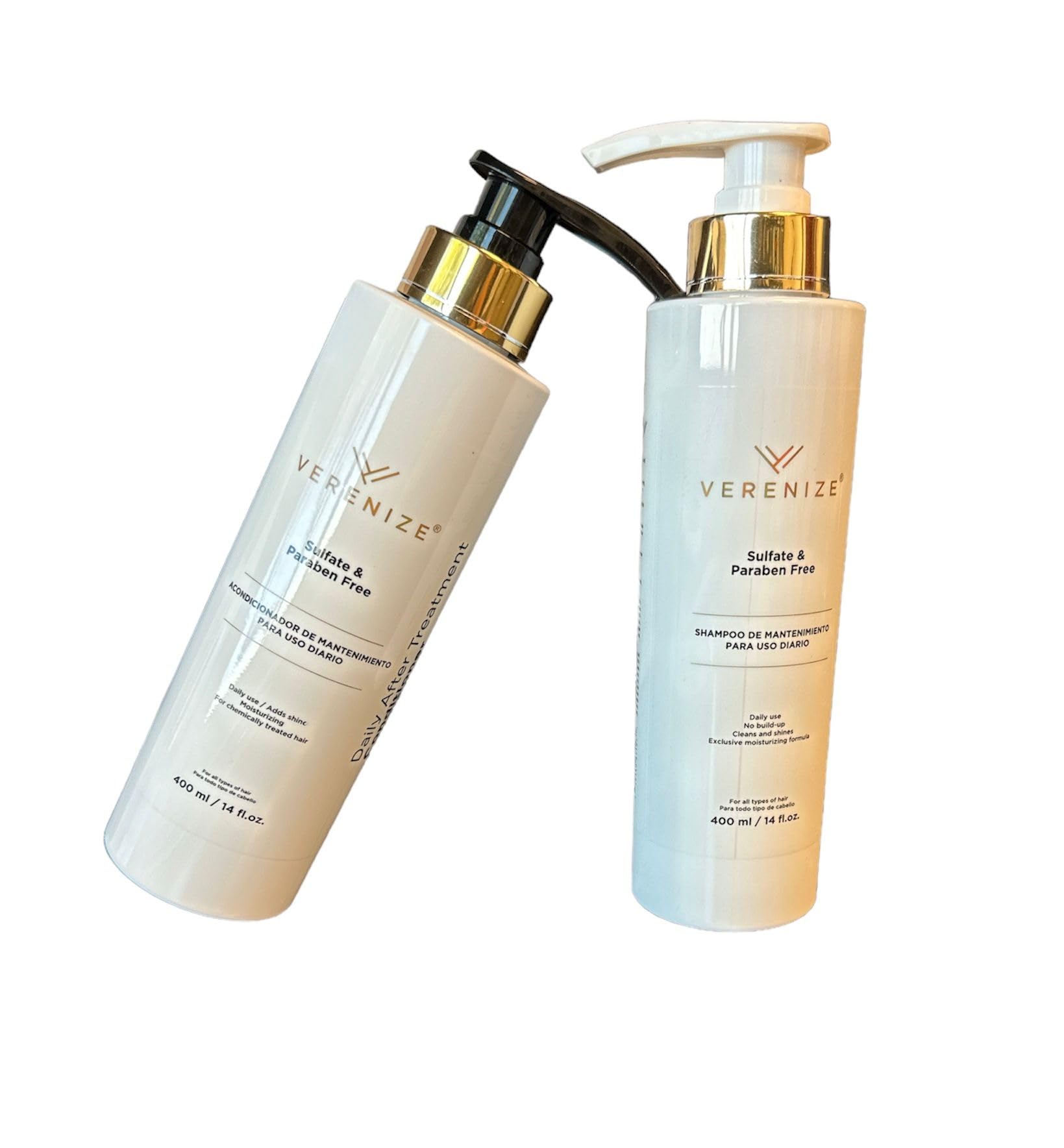 VERENIZE Sulfate free Shampoo & Conditioner (Set), 14 Fl Oz (Pack of 1), White