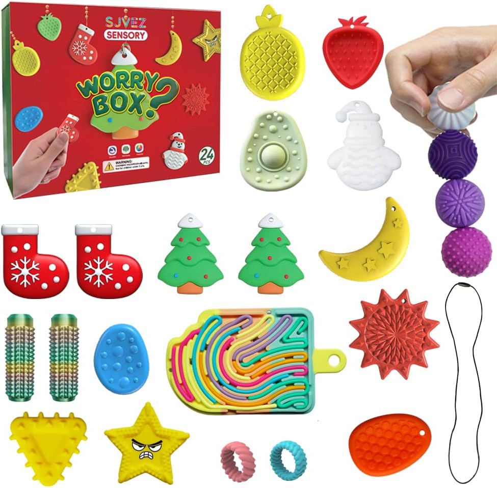 Advent Calendar Sensory Toys Christmas Countdown - 24 Days of Anxiety Relief Box, Suitable for Adult Men and Teenage Boys - 2025 Christmas Surprise Gift
