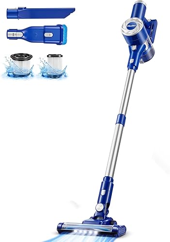 Moolan 380W Cordless Vacuum Cleaner, 3lbs Portable Cordless Vacuum with 28Kpa Powerful Suction, 6 in 1 Rechargeable Stick Vacuum 45min Runtime for