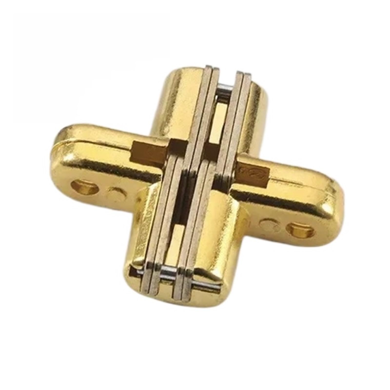 Sensumepb Gold Color 4Pcs Hidden Barrel Cross Door Hinge, Invisible Concealed Bearing For Wooden Box, Folding Window, And Furniture(Gold Color)