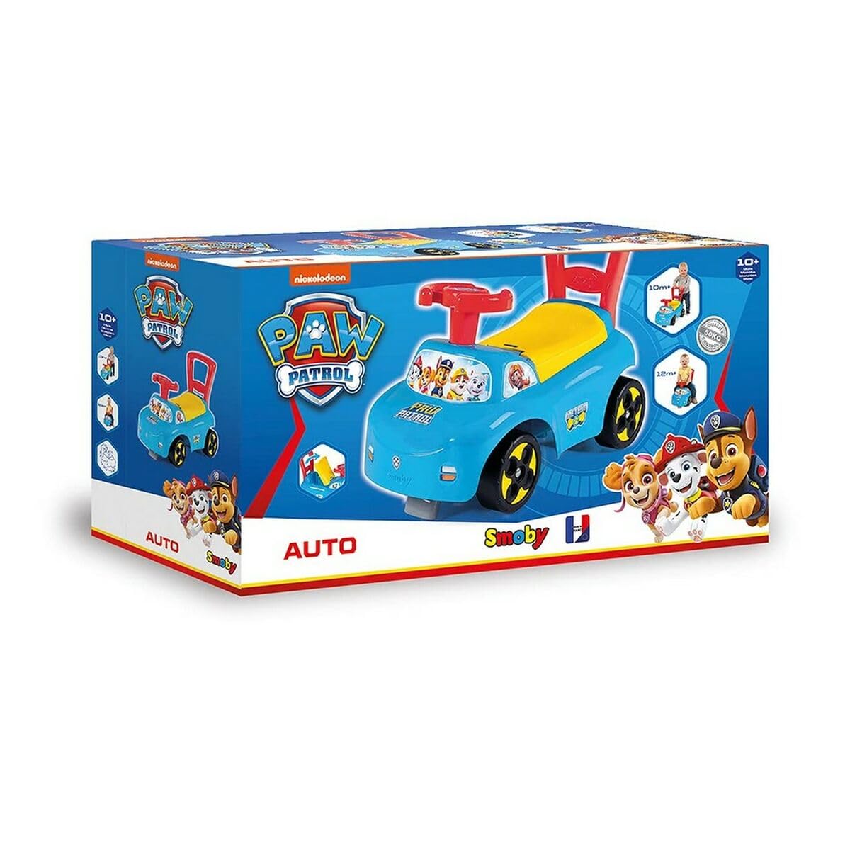 Smoby - Pat'Patrouille - Porteur Auto - Fonction Trotteur - pour Enfant Dès 10 Mois - Coffre à Jouets - 720531