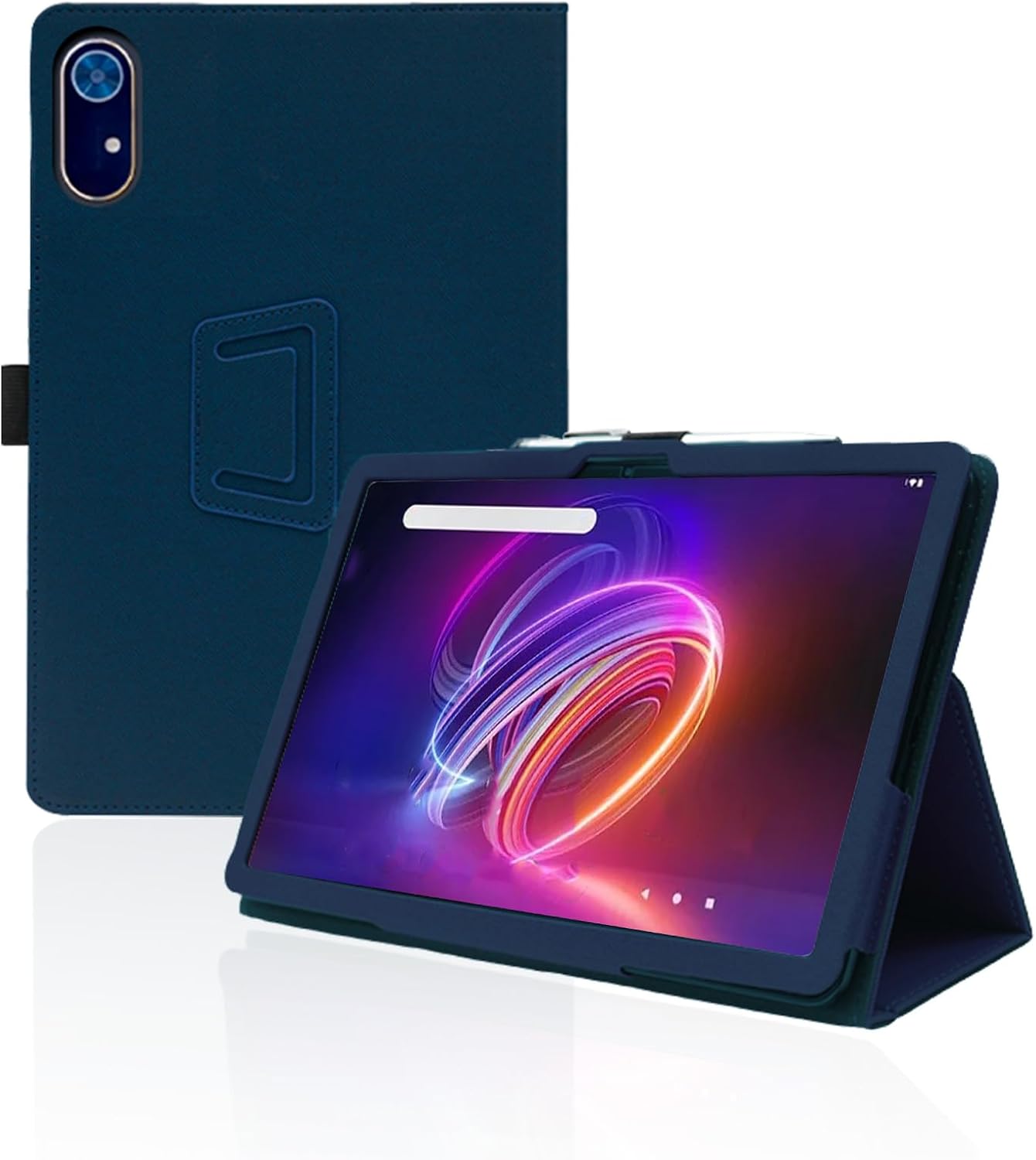 for Acer Iconia Tab P11 11 Inch Android Tablet Case,BOVUGAC Folding Stand Protective Cover with Pencil Holder and Wrist Strap,Full Protection, Premium PU,Scratch Resistant(Dark Blue)