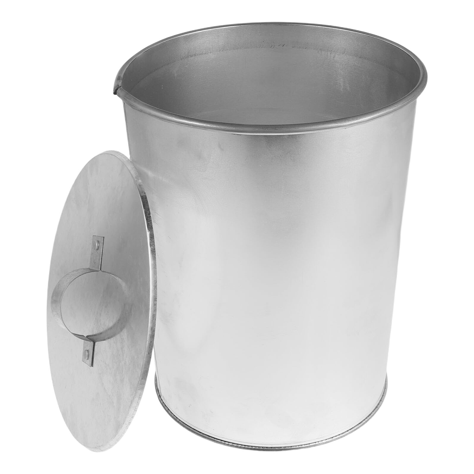 Zerodeko Secchio di Cenere in Ferro Zincato Portatile e Leggero con Coperchio, Contenitore Compatto per Cenere per Cucina All'aperto e Campeggio