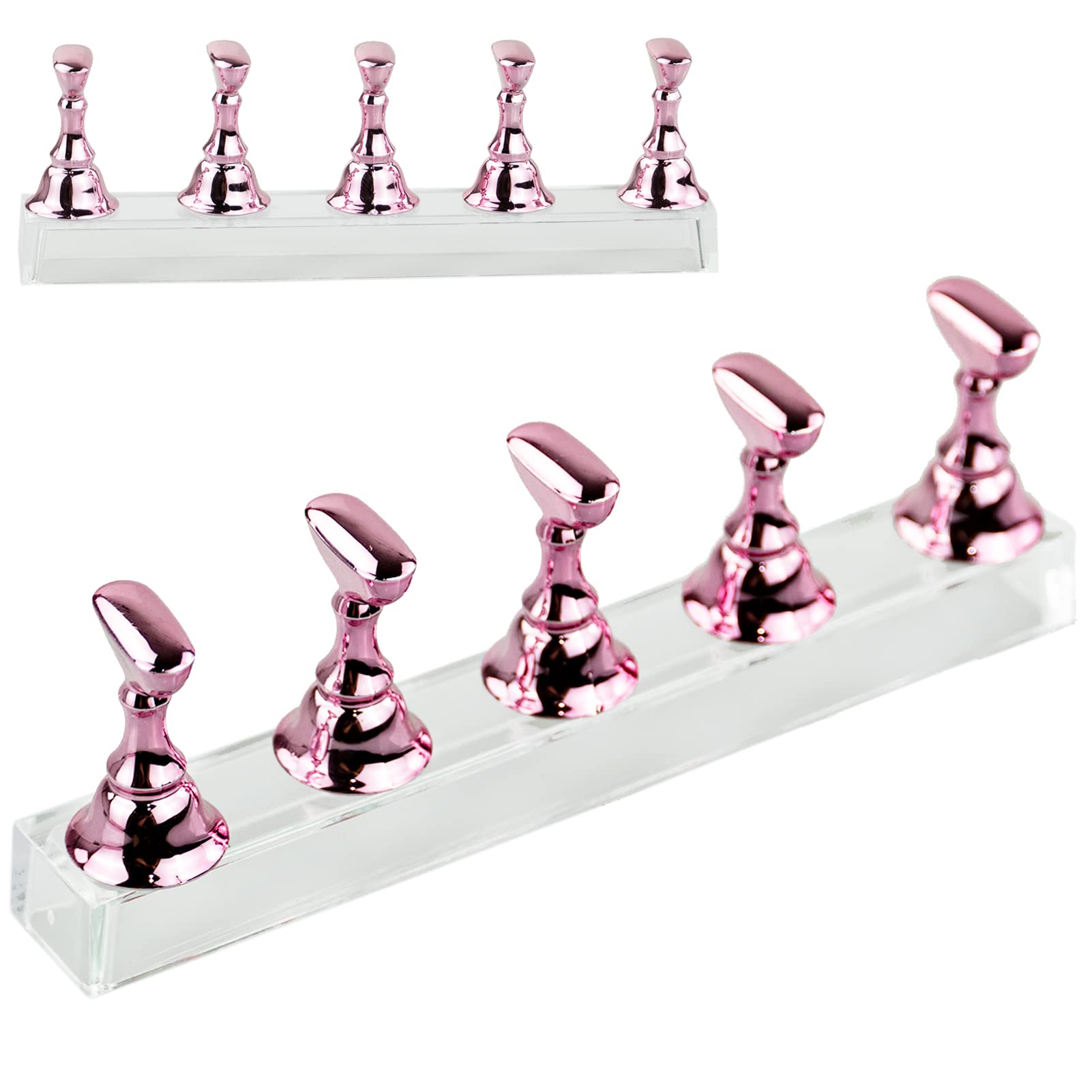 Supporto per unghie finte, per pratica nail art, acrilico trasparente, supporto per unghie in acrilico trasparente, supporto per unghie finte per manicure, espositore per unghie