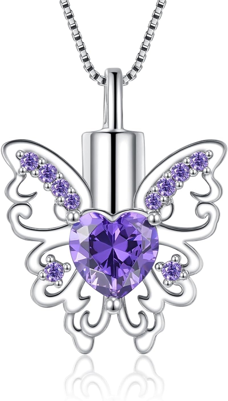 Urn Necklace for Women for Ashes: 925 Sterling Silver Cremation Necklace for Human & Pet Ashes - Memorial Jewelry Hold Loved Ones's Ashes, Keepsake Gifts for Women