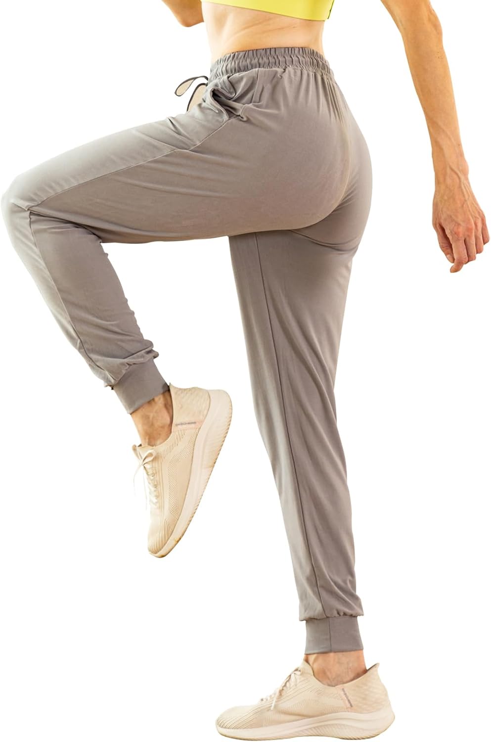 TRIUNION 2 Pack Womens Jogger Pants with Pockets Soft Tapered Joggers Sweatpants for Women Drawstring Lounge Pants - Image 4