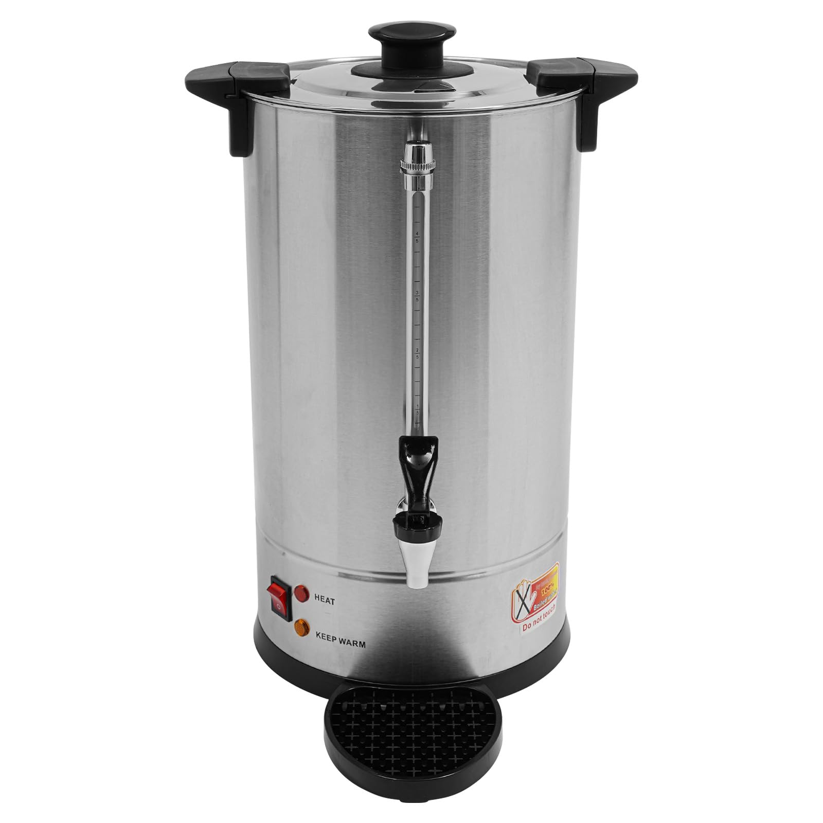 MOQNISE Coffee Urn 15L Stainless Steel Hot Water Dispenser 1500W Commercial Electric Coffee Pot with Water Gauge, Anti-Dry Burn/Overheat Protection, for Brewing or Keeping Warm Tea Chocolate