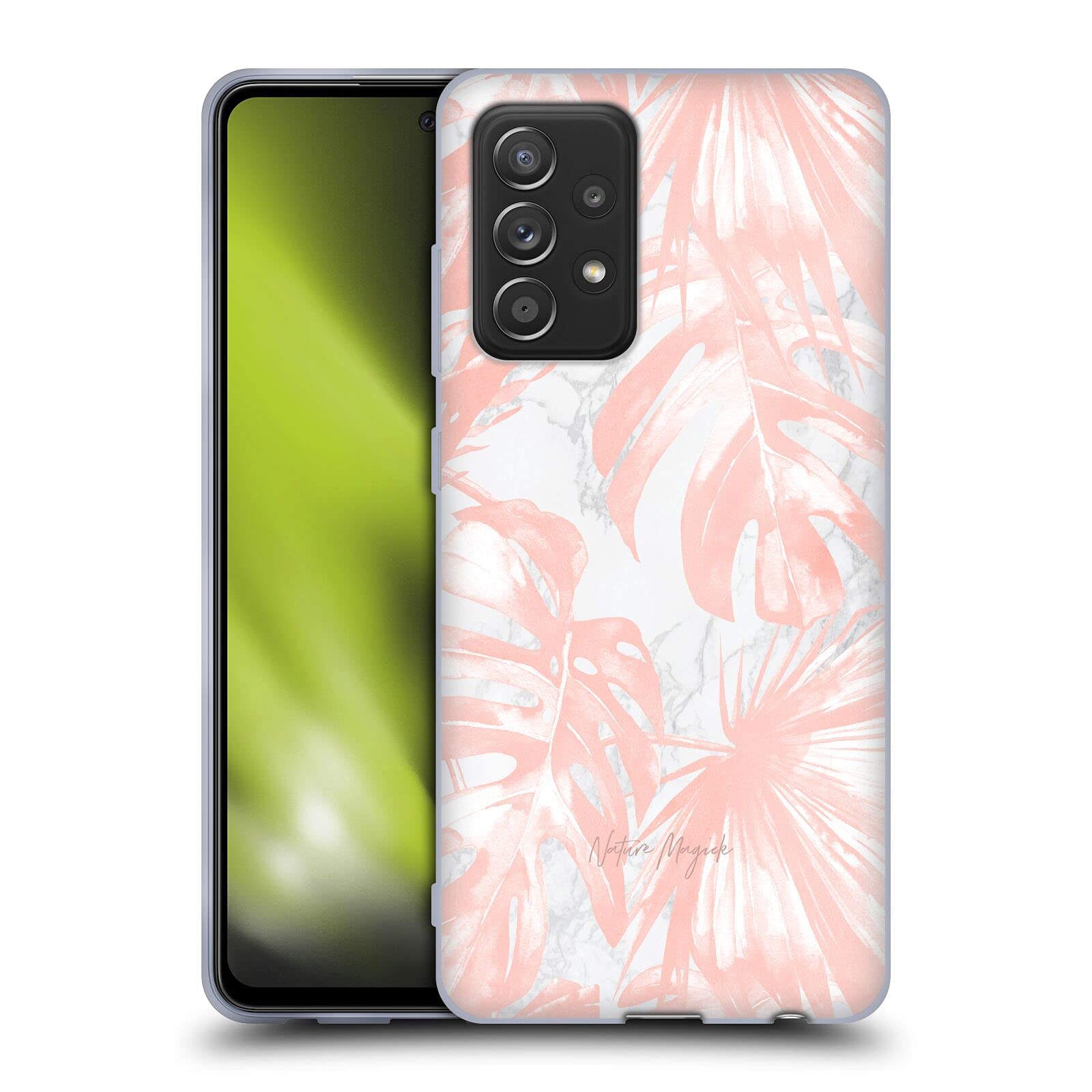 Head Case Designs Nature Magick Pink Marmor Gel Handyhülle Für Galaxy A52/A52s/5G – Militärischer Schutz