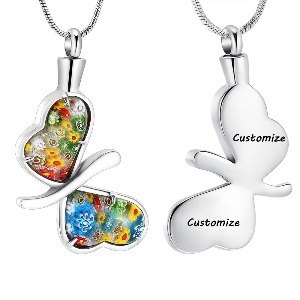 memorial jewelry Butterfly Cremation Jewelry for Ashes Keepsake for Beloved's Ashes Urn Pendants Butterfly Cremation Necklace for Ashes for Women