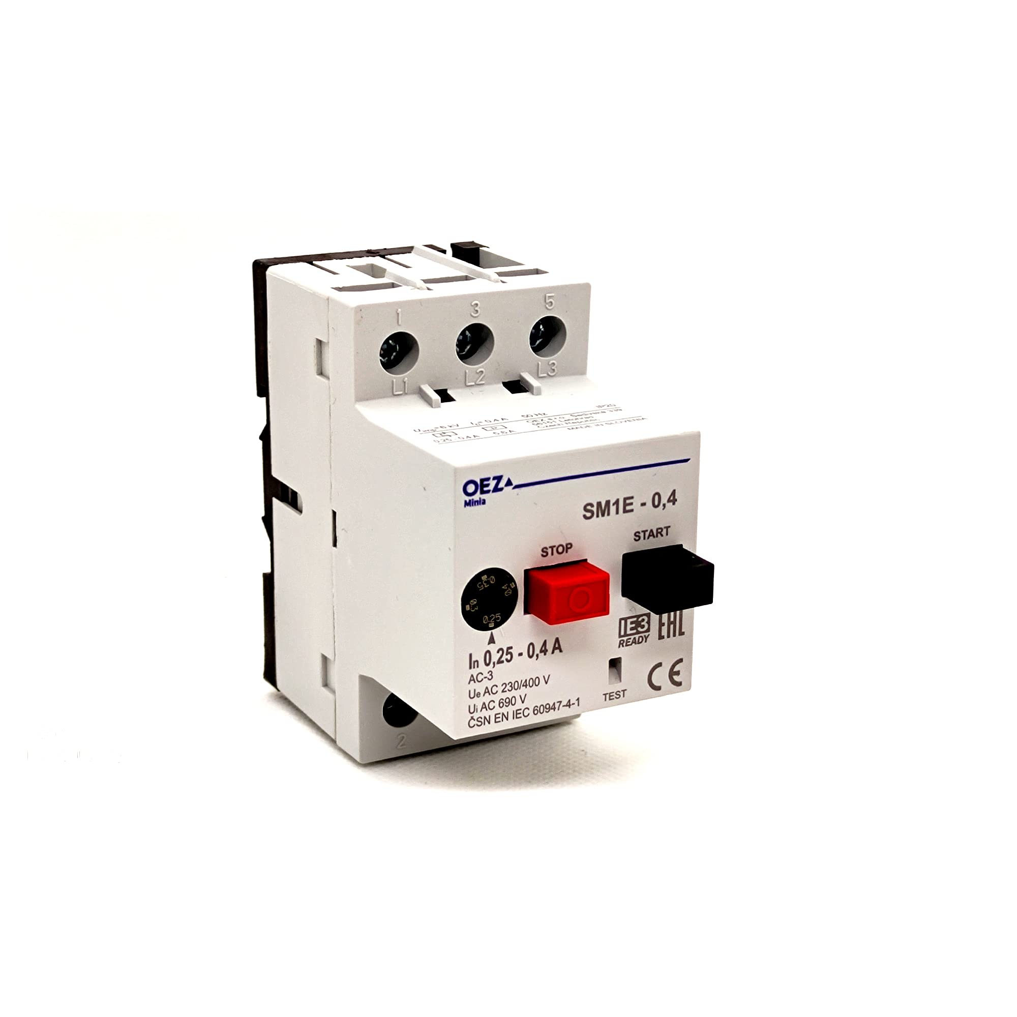 Motor protection switch up to 400 V AC 3-phase adjustment range