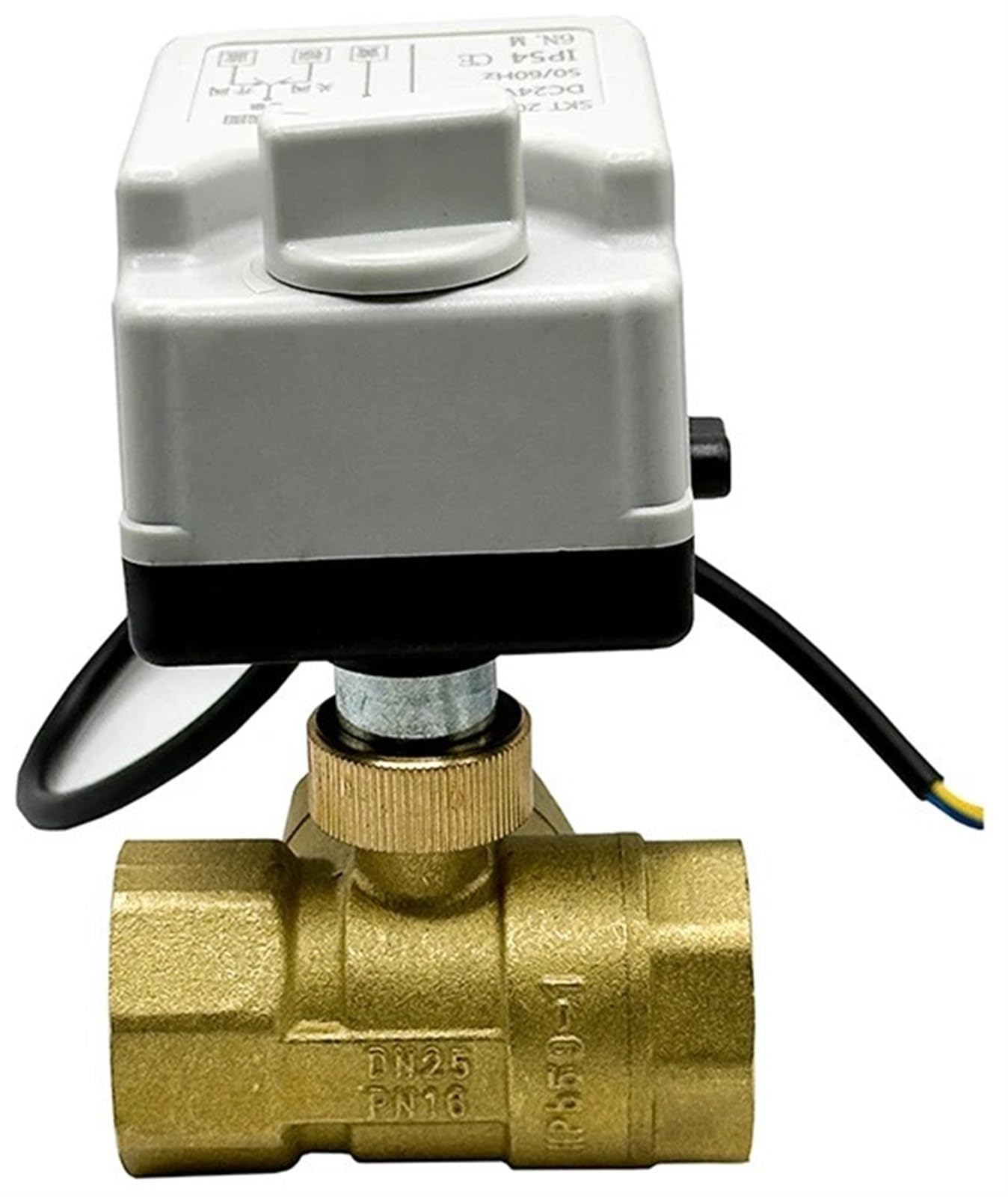 Vanne électrique en laiton 3 voies DN20 type T pour chauffage 24V