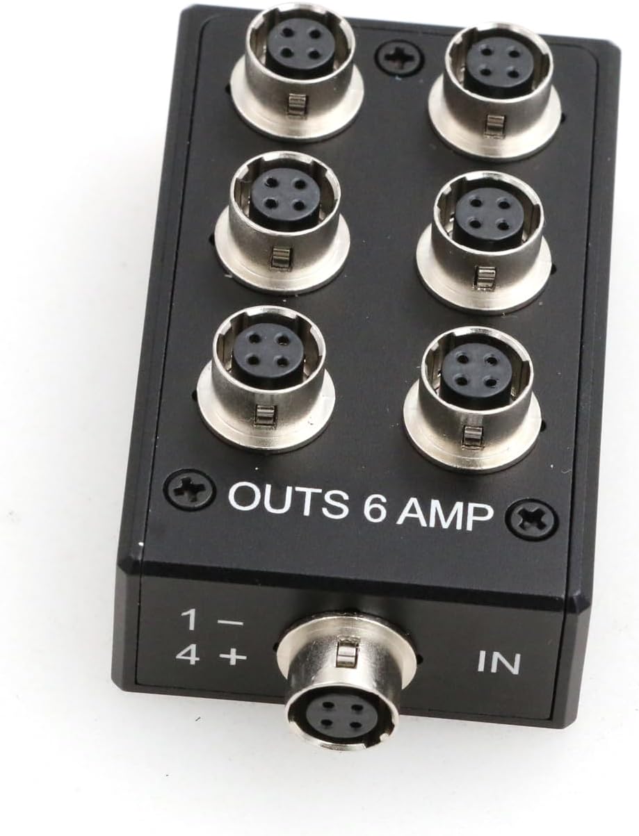 Power Hub Splitter Box Hirose 4 Pin Power Outs 6 AMP for Sound Devices 688 633 Zoom F8 Camera